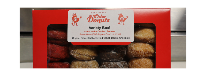 red donuts in box